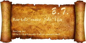 Bartánusz Tália névjegykártya